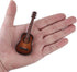 Dselvgvu Wooden Miniature Guitar with Stand and Case Mini Musical Instrument Replica Collectible Miniature Dollhouse Model Home Decoration (Classi...