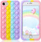 Pop It Phone Case for iPhone 7/6 Plus,Stress Reliever Push Pop Bubble Fidget Toys Cover,Cute Funny Soft Silicone Protective Shell for iPhone 8 Plu...