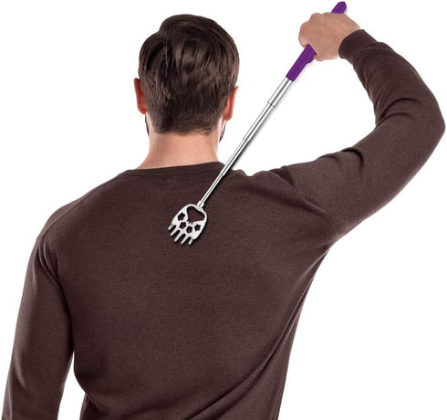6 Pack Telescoping Back Scratcher - Bear Claw Back Scratchers - Portable Extendable Backscratcher with Rubber Handles in Black, Blue, Green, Purpl...