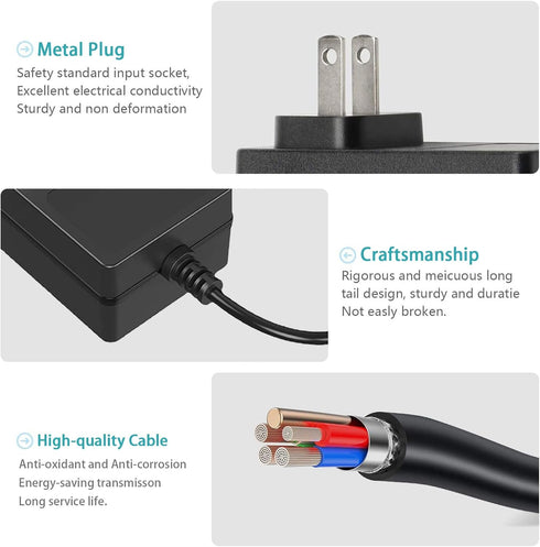 24V Power Supply, 24V 1A AC Adapter DC Power Cord for LED Strip Light CCTV Camera Bluetooth Speaker Nail Lamp Air Cleaner Massage Gun Mini Printer...