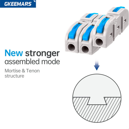 GKEEMARS 50 Pcs Wire Connector, 1 Conductor Compact Wire Connectors Splicing Connectors for Circuit Inline 24-12 AWG (Blue)...