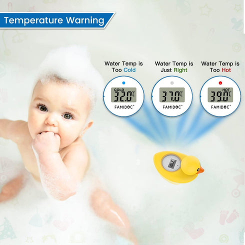 Baby Bath Thermometer Famidoc FDTH-V0-22 Water Temperature Test Floating on water and Room digital bath tub Thermometers Duck bath thermometer bab...