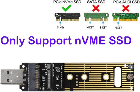 Sintech nVME USB SSD Card, USB 3.0 M.2(NGFF) M Key External Case Box with USB 3.1 Type C Connector...