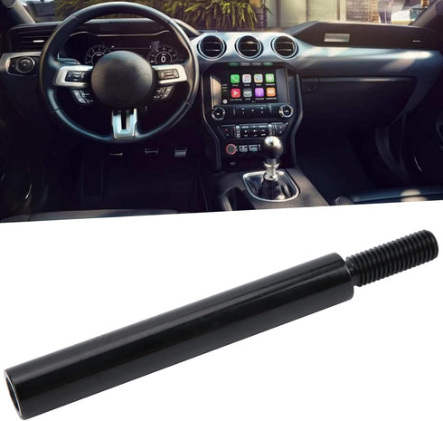 Qiilu Type R Short Shift knob Lever Extension Extender 5in Shift Knob Extension Manual Gear Shifter Extender Lever M10x1.5 Black Universal...