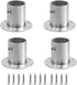 Geesatis 4PCS Total Height 1.57" Fit Diameter 1.0" Pipes High Flange Holder Rod Stainless Steel for Wardrobe Ceiling Mounting Bracket, with Screws...