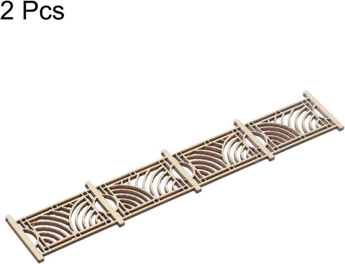 MECCANIXITY 2pcs 5.43 Inch Miniature Garden Fence, Mini Ornament Wood Picket Fence Decorative for Dollhouse Home DIY, 0.08" Wood Circle Style...