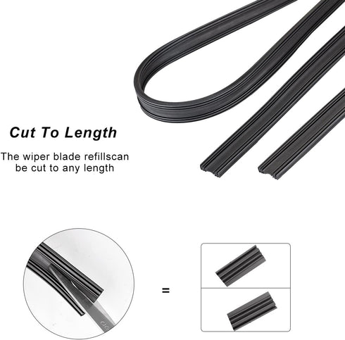 4 Pack Windshield Wiper Blades Refills, Universal Rubber Frameless Windshield Wiper Blade Refills Parts Windshield Wiper Rubber Strips for Most Ca...