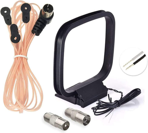 FM Antenna FM Dipole Antenna Indoor FM Radio Antenna AM Loop Antenna for Pioneer Onkyo Yamaha Marantz Indoor Bluetooth Home Stereo Receiver AV Aud...