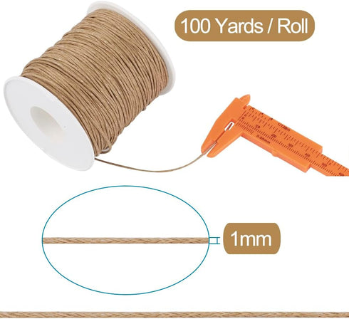 Beadthoven 100 Yards 1mm Waxed Cotton Thread Beading Cord for Jewelry Making Braiding Bracelet Necklace Leather Sewing DIY Craft Macrame Supplies ...