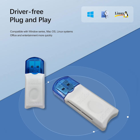 4 Pack USB SD Card Reader for PC, Micro SD Card to USB Adapter, Card Reader for Camera Memory Card Reader, Wansurs Card Reader for Laptop...
