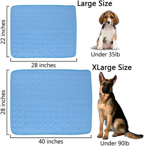 Dog Cooling Mat Ice Silk Self Cooling Bed Pads Cat Sleeping Mat for Kennel Sofa (XL (40" x 28"))...