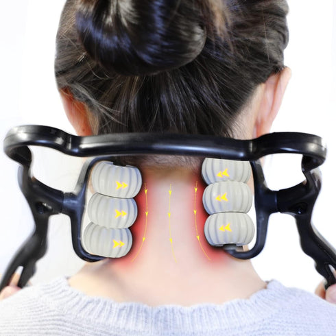 Neck Massager, Neck Massager Roller, Neck Roller, Neck and Shoulder Handheld Massager with 6 Balls Massage Point, Neck Pain Relief Massager for De...
