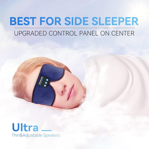 Sleep Headphones, 3D Bluetooth Sleep Mask, LIGHTIMETUNNEL Washable Sleeping Headphones with Ultra Thin Stereo Speakers Microphone Hands Free for I...
