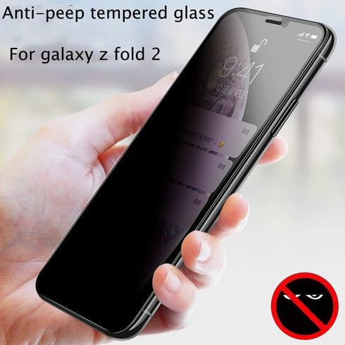 2 Pack Privacy Tempered Glass Designed for Samsung Galaxy Z Fold 2, Anti-peep Scratch Resistant Screen Protector Tempered Glass Suit for Z Fold 2 ...