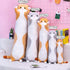 Cute Cat Plush Long Body Pillow Cuddle Cartoon Stuffed Animals Cat Plushie Soft Doll Pillows Gifts for Kids Girls (Orange, 19")...
