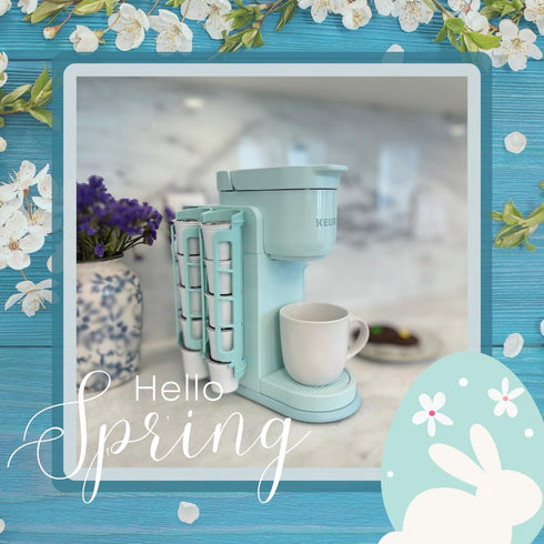 STORAGENIE K Cup Holder for Keurig, Coffee pod Storage, Side Mount | Wall Mount, Perfect for Small Counters (2 Rows/For 10 K Cups, OASIS BLUE)...
