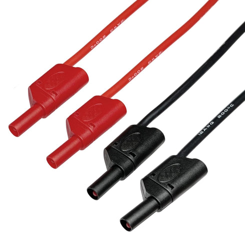 CESS-212 Safety Banana 12 Gauge Wire Silicone Multimeter Test Leads Male to Male, 2 Pairs 8 Plugs...