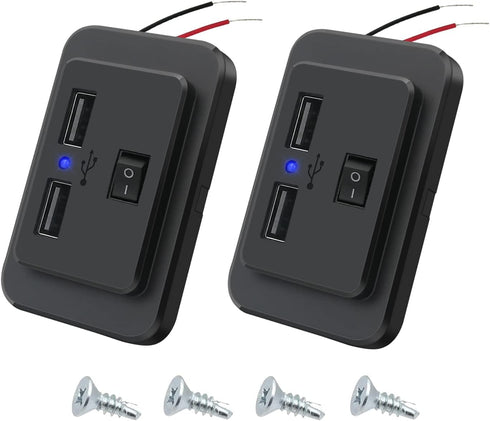 4.8A Dual USB Car Charger Socket 12V 24V USB Power Outlet Adapter Replacement Phone Charger for ATV Bus Boat RV Vehicle......
