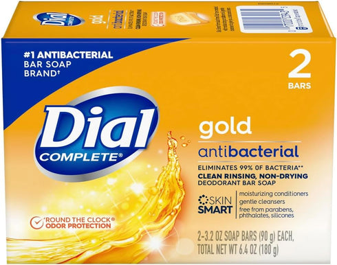 Dial Gold Antibacterial Deodorant Soap, 2 Pack, Total Net Wt 6.4 oz...