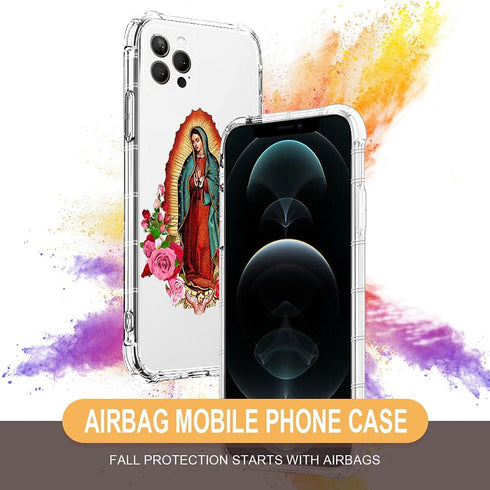 CARLOCA Compatible with iPhone 11 Case for Girl,Clear with Flower Lady Religion Pattern Design Plastic Shockproof TPU Bumper Protective Case for i...