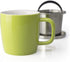 FORLIFE Dew Glossy Finish Brew-In-Mug with Basket Infuser &"Mirror" Stainless Lid 11 oz. (Lime)...