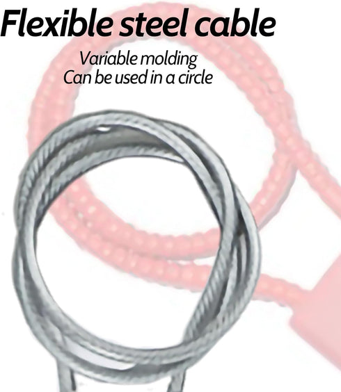 Anti-Theft Heavy Duty Steel Cable Lock, Red, 15"...