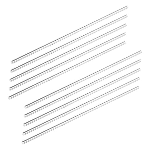 Eowpower 10 Pieces 2mm X 305mm Aluminum Round Rod 6061 T6511 Solid Extruded Rods 12" Long 2mm Diameter...