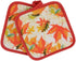 Combined Fall Kitchen Pot Holder and Mitt - Autumn Oven Mitt and Pot Holder Set - Maple Leaves -3 Items...