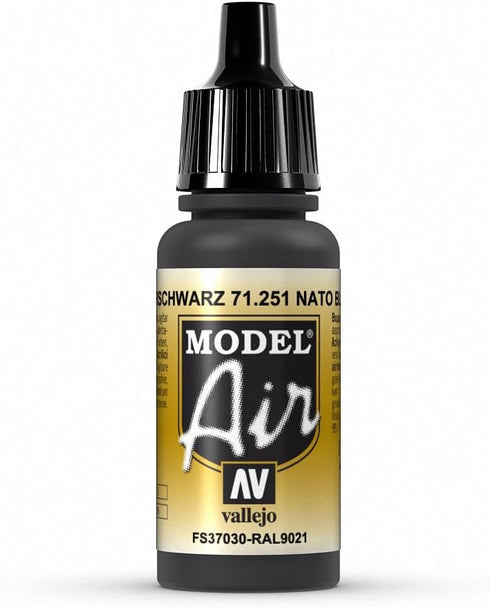 Vallejo Model Air 17 ml Acrylic Paint - Nato Black...