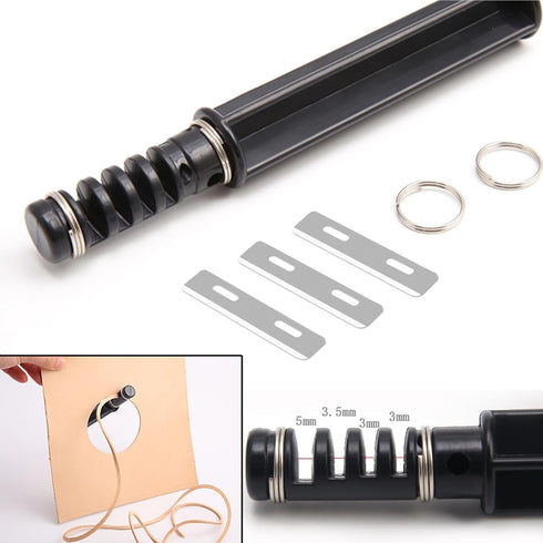 Leather Lace Maker, Leather craft Cutting DIY Swivel Leather Strip Hand Cutter Craft Tools with 3 Blade...