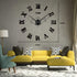 Timelike 3D DIY Wall Clock, 1M Modern Frameless Large 3D DIY Wall Clock Kit Decoration Home for Living Room Bedroom (Black-Black)...