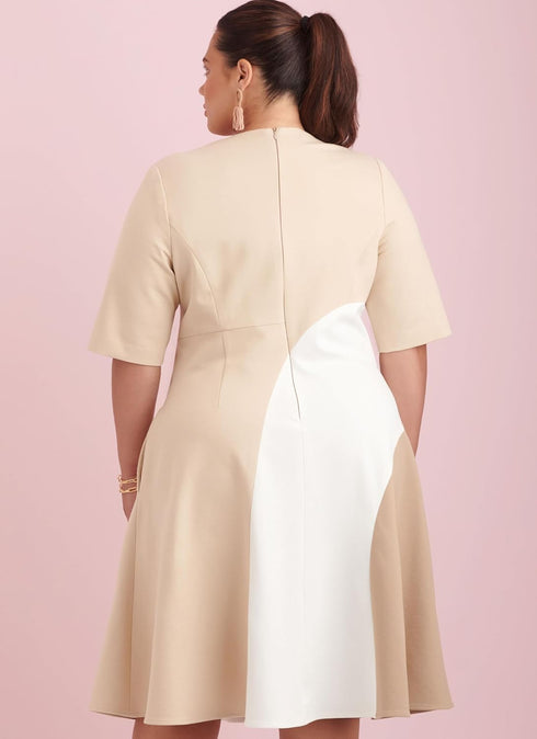 Simplicity Women's Fitted Color Block Dress Sewing Pattern Packet, Design Code S9887, Sizes 20W-22W-24W-26W-28W...