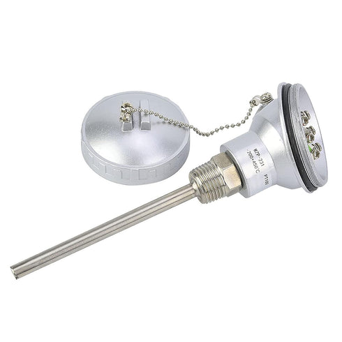 High Efficiency RTD PT100 Temperature Sensor Probe 1/2" NPT Thread Thermocouple Terminal Head for Temperature Controllers Industrial(Protection tu...