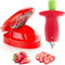 Strawberry Huller Fruit Slicer Set, Berry Stem Leaves Huller Gem Remover Removal Fruit Peeling Tool Kitchen Gadgets Corer Easy for Remove Strawber...