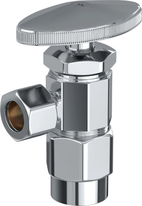 PROFLO PFXAV32C 1/2" x 3/8" Multi Turn Angle Supply Stop - Chrome...