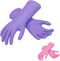 Vgo... 2 Pairs Reusable Household Aromas Gloves,Innovative Lined Dishwashing Gloves,Durable Cleaning Gloves,Long Sleeves Kitchen Gloves(Violet&Pin...