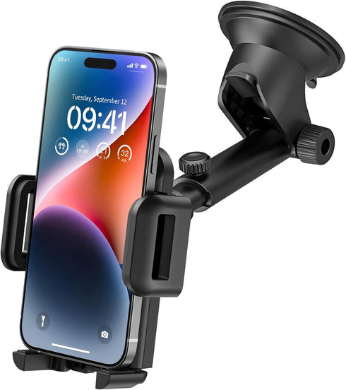 Phone Mount for Car,Car Phone Holder Mount with Strong Suction Cup Dashboard Windshield Phone Mount Compatible with iPhone 14 13 12 11 Pro Max, Ga...