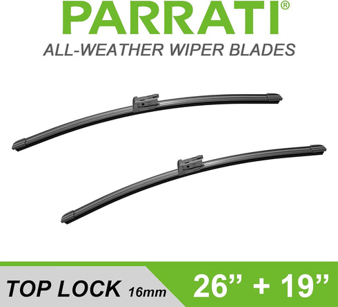 PARRATI 26 Inch & 19 inch of High Performance Premium All-Season Automotive Replacement Windshield Wiper Blades, Easy DIY Install & Superior Road ...