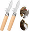 2 Pcs Oyster Shucking Knife, Upgraded Oyster Knife, with Stainless Steel Thickened Blade, a V-Shaped Notch, Wooden Non-slip Handle, Oyster Shucker...