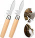 2 Pcs Oyster Shucking Knife, Upgraded Oyster Knife, with Stainless Steel Thickened Blade, a V-Shaped Notch, Wooden Non-slip Handle, Oyster Shucker...