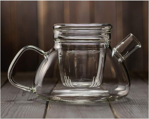 Glass Teapot With Infuser,Teapot With Strainer For Loose Tea,Safe On Stovetop, Nordic Pot With Glass Infuser And Glass Lid(Nordic Pot 600ML/21oz)...