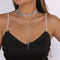 Multi Layered Necklace Rhinestone Tennis Chain Choker Necklace Multi Row Collar Necklace Y Shaped Necklace Round Rhinestone Pendant Necklace Tiny ...