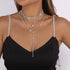 Multi Layered Necklace Rhinestone Tennis Chain Choker Necklace Multi Row Collar Necklace Y Shaped Necklace Round Rhinestone Pendant Necklace Tiny ...
