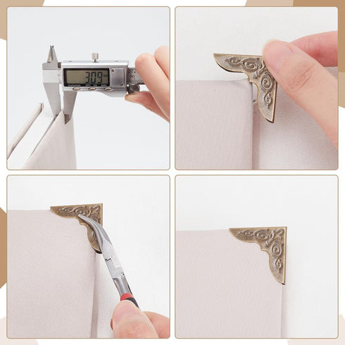 PH PandaHall Book Corners, 60 pcs 15 Styles Corner Protectors Guard Edge Cover Metal Cover Pad Edge Protectors for Notebook Paperback Book Junk Jo...