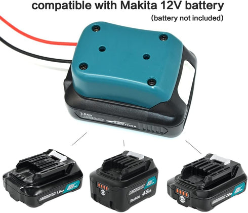 Adapter for Makita Battery 12V MAX,Power Wheels Adapter Dock,Battery Holder Wall Mount,(Battery not Included) 1pcs...
