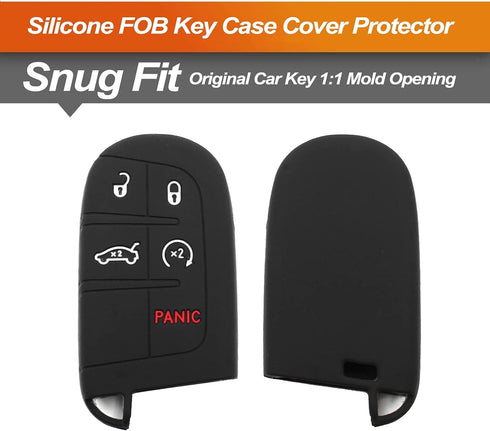 Silicone Key Fob Cover Fit for Jeep Grand Cherokee Renegade Compass Dodge Challenger Charger Dart Durango Chrysler 200 300 | Car Accessories | Rem...