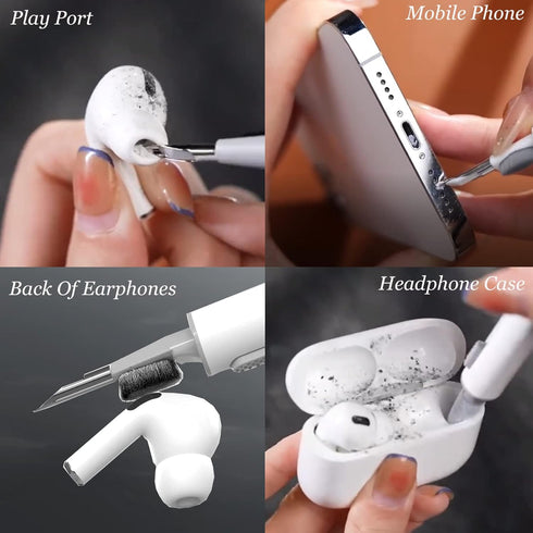 Cleaner Kit for Airpods, Wilbeva Bluetooth Earbuds Cleaning Pen for Airpods Pro 1 2 3 Samsung MI Android Earbuds, 3 in 1 Compact Multifunctional H...