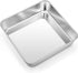 TeamFar 8 Inch Square Baking Pan, Square Cake Brownie Pan Stainless Steel for Wedding Christmas Party, Healthy & Non Toxic, Sturdy & Brushed Surfa...