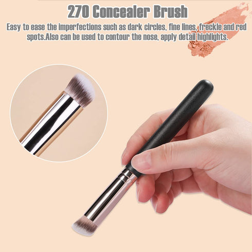 Foundation Contour Brush for Liquid Makeup, Kabuki Brushes, Under Eye Nose Contour Brush for Blending Liquid Cream Flawless Powder Cosmetics Buffi...