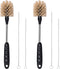 2 Pack 12" Stainless Steel Baby Bottle Brush with 2 Pack 6.85" Straw Brushes and 2 Pack 7.9" Straw Brushes, Nylon Bottle Cleaning Brush Set, Tan...